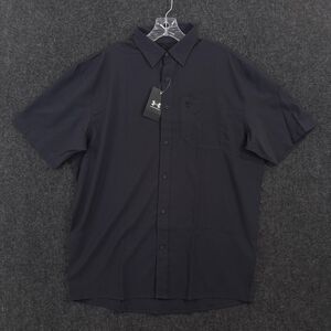 Under Armour UA Tac Range SS 2.0 Shirt Men's Medium Dark Navy Stretch Zip Pocket